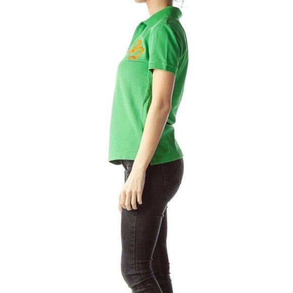 Armani Jeans Green 100% Cotton Embroidered Logo Polo Shirt - Picture 3 of 3